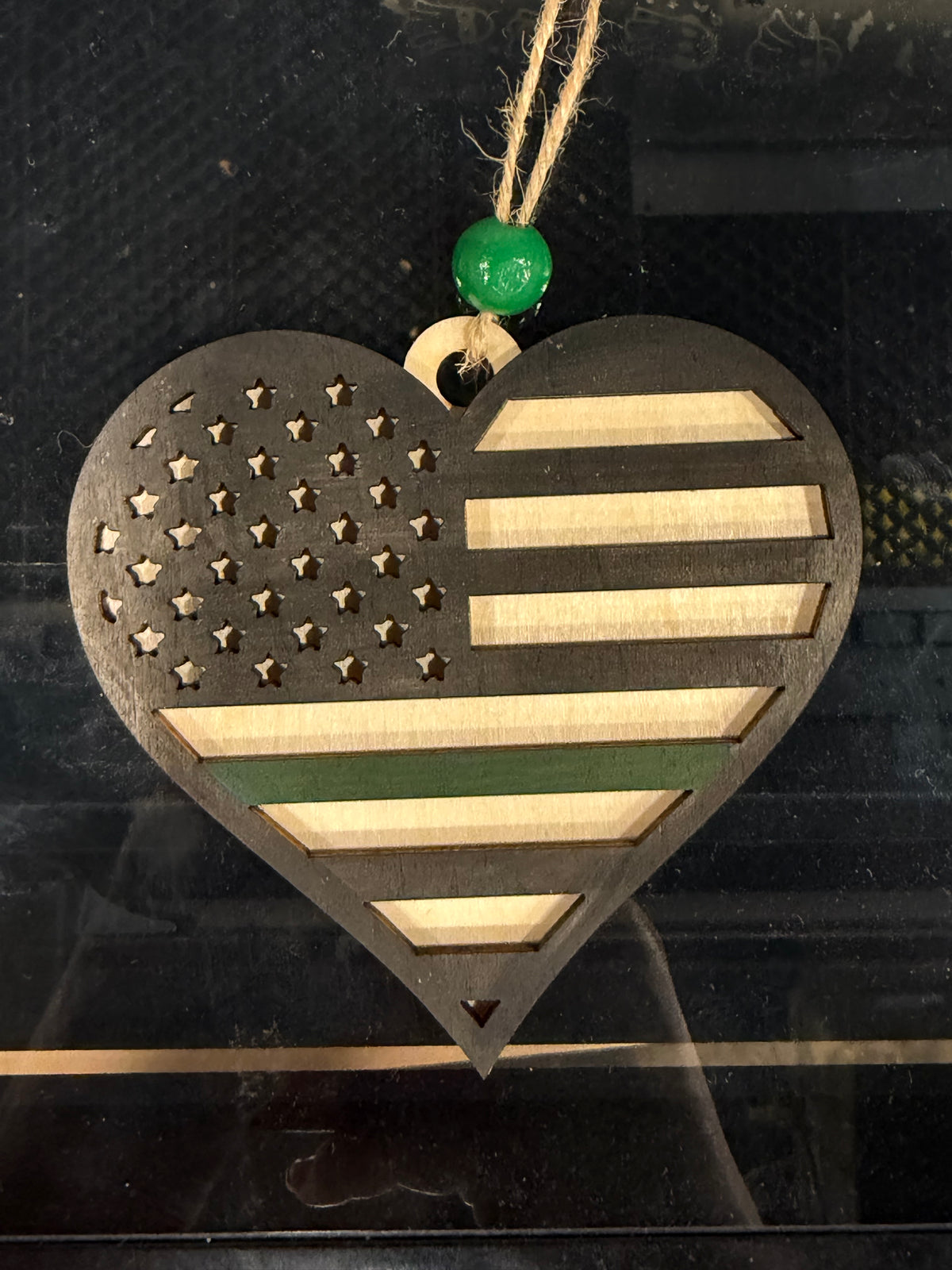 Flag Heart Ornament - Military