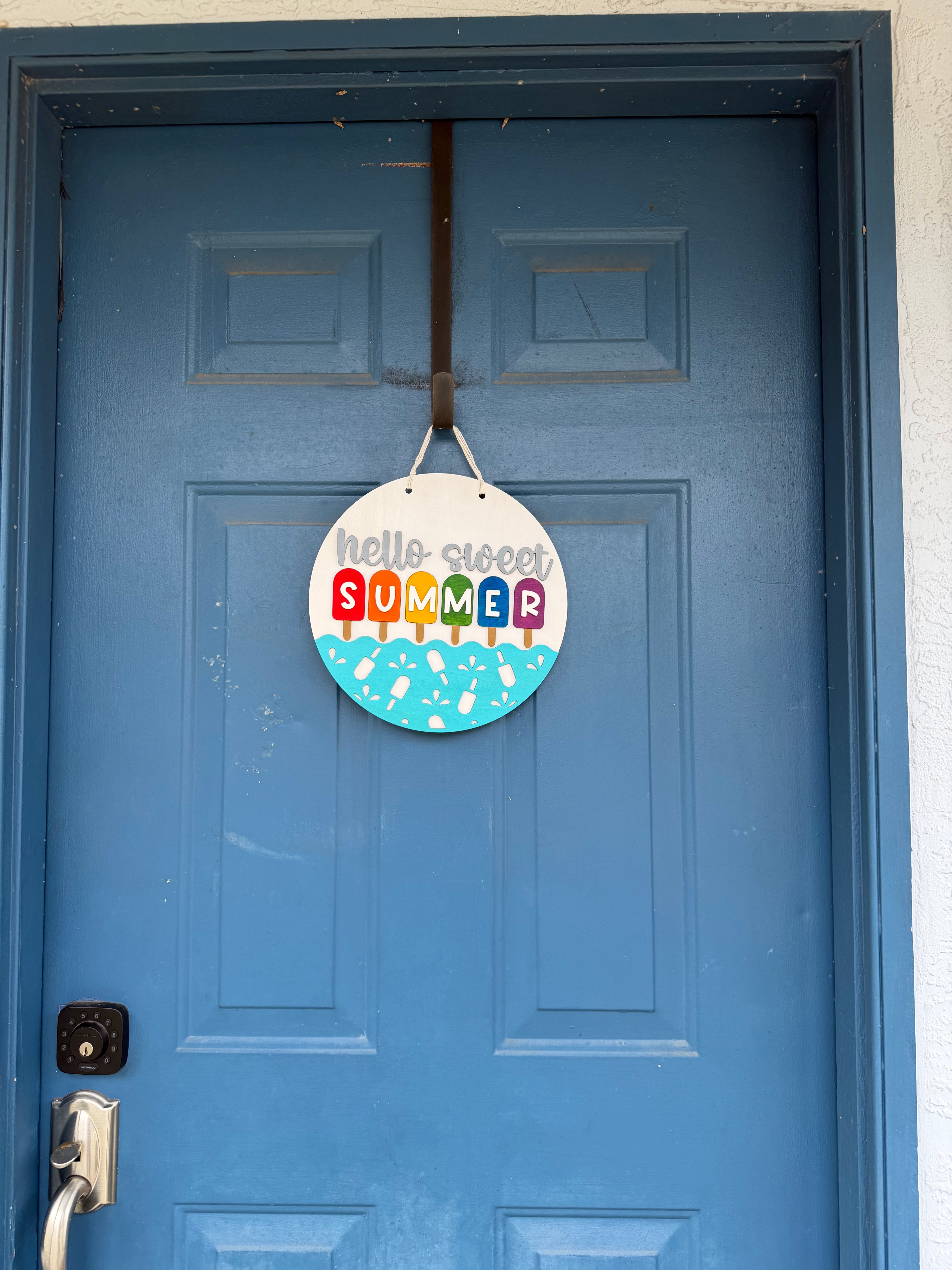 Hello Sweet Summer Popsicle Door Hanger